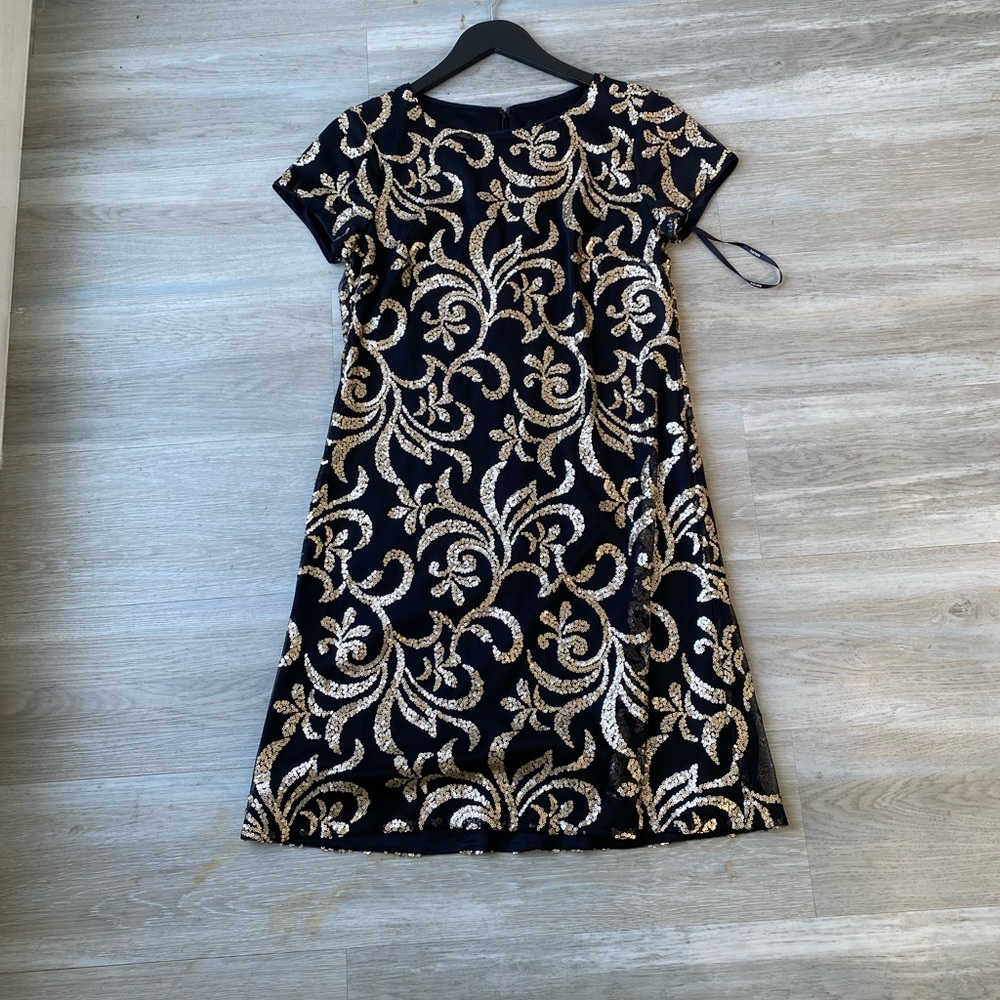 Kensie Black and Gold Mini Dress